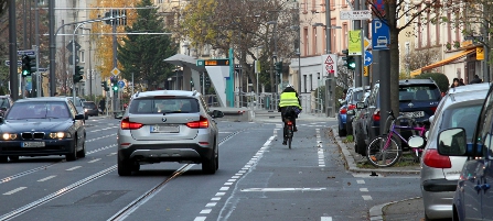 Radspuren auf der Eckenheimer